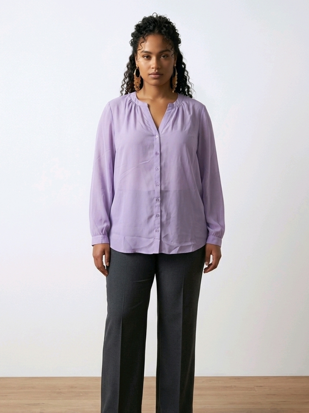 NWT Jaclyn Smith Lavender Blouse ~sz Medium